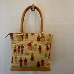 Gobelins art  Vintage-Inspired Red and Tan Tote Bag